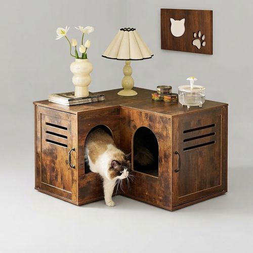 31.5-Inch Corner Cat Litter Box Enclosure